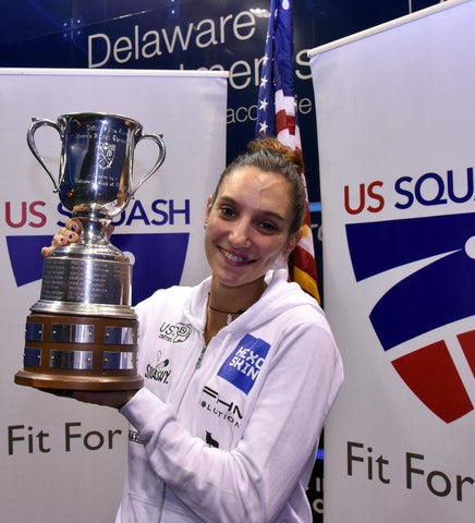 Camille Serme trophy at US Open Squash Championship 2016 in Philadelphia.