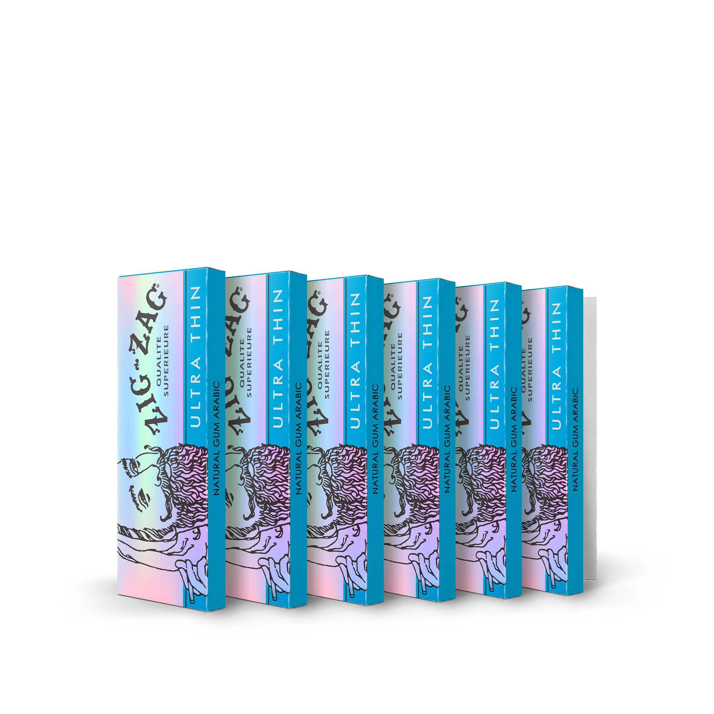 Box 50 PACKS BLUE  Blue 50x Zig Zag Ultra Thin rolling papers 1.50 * 1 1/2 