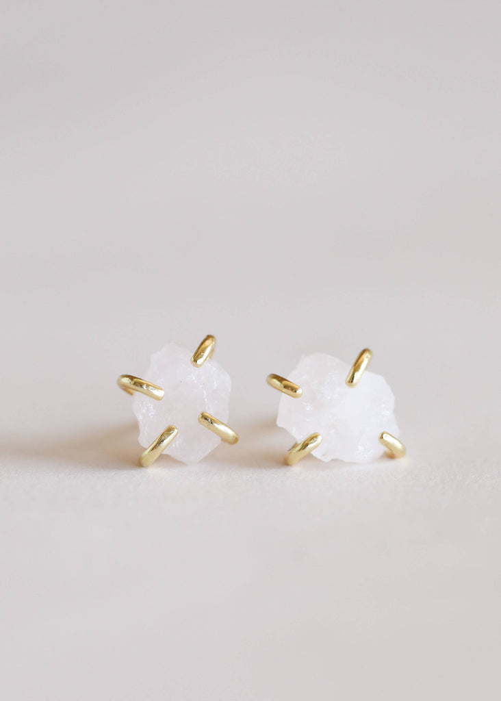 JaxKelly - Rose Quartz Gemstone Prong Earrings