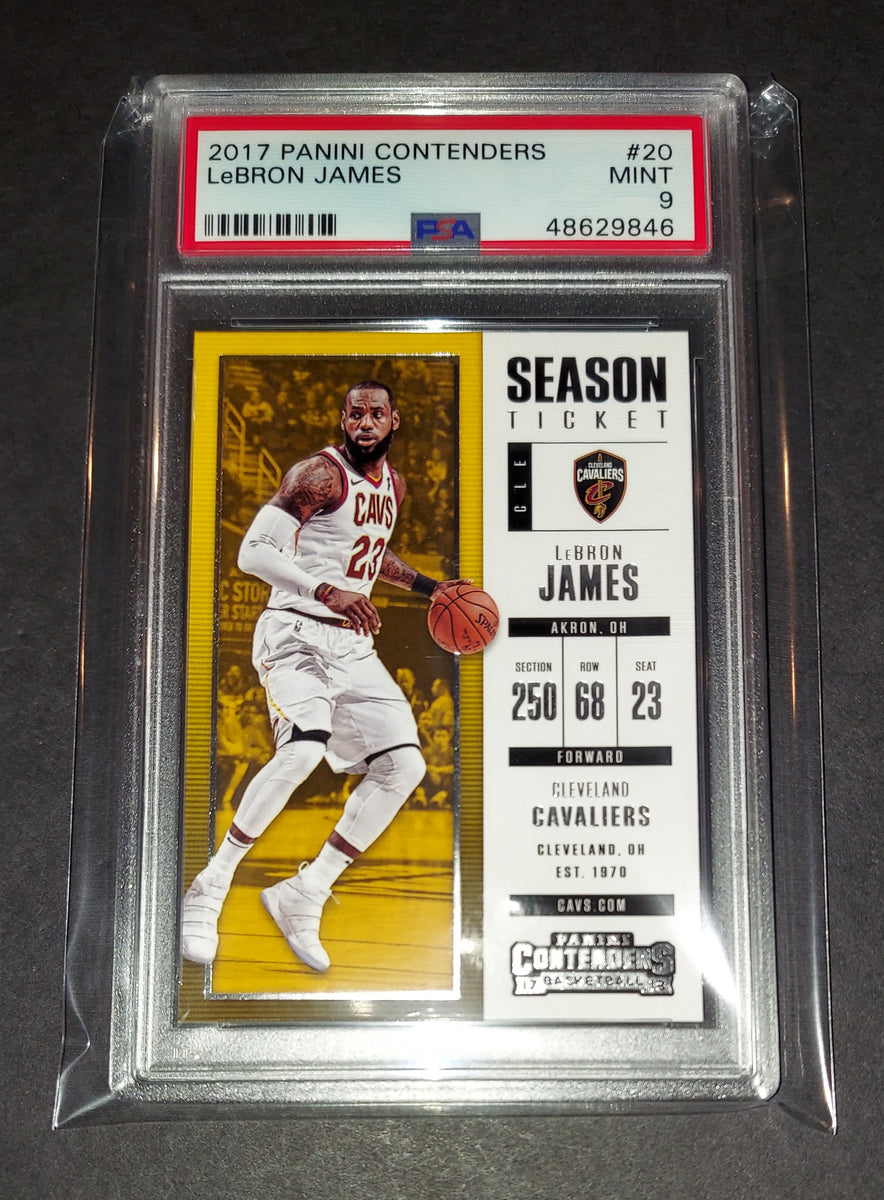 LeBron James 2017 Panini Contenders Season Ticket Cleveland Cavaliers card  PSA 9