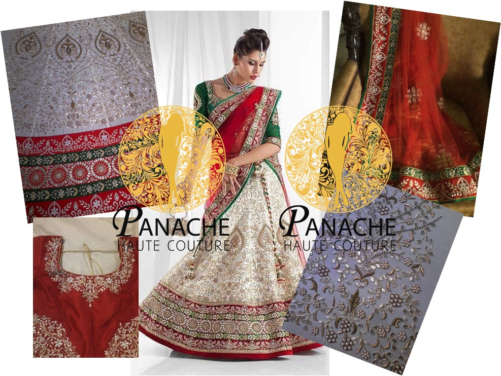 Ivory Color Bridal Lehenga Choli - Replica Made by Panache Haute Couture