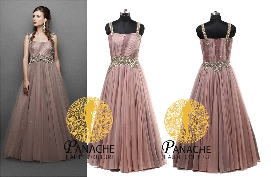 Light Brown Color Gown - Replica Made by Panache Haute Couture