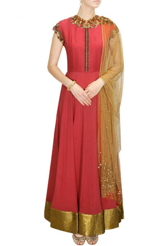 Red Anarkali Salwar Kameez