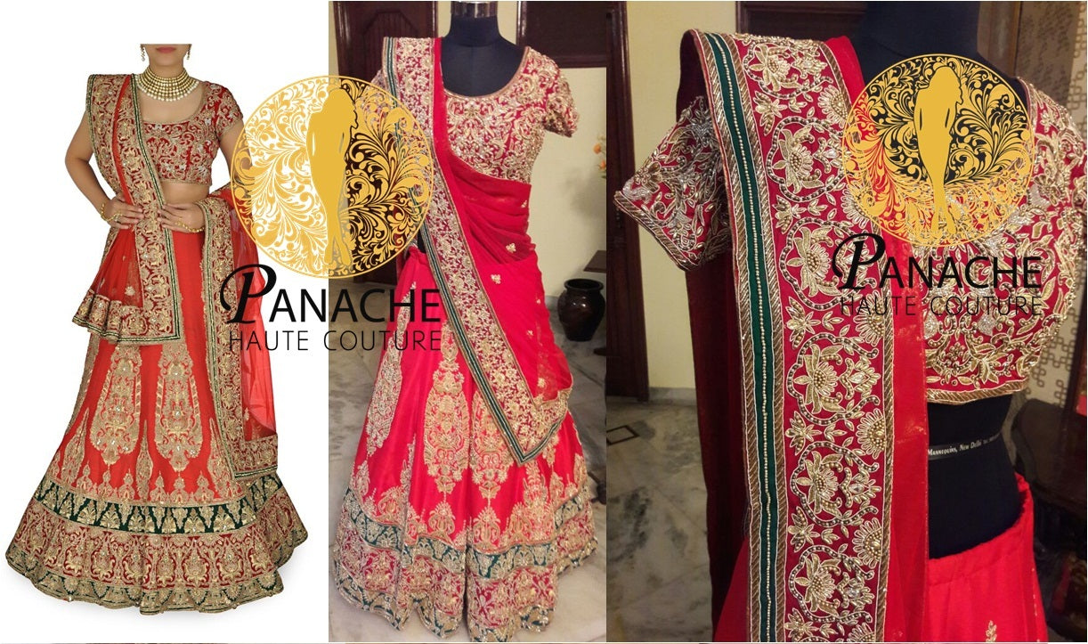 Red color bridal lehenga choli - Replica Made by Panache Haute Couture
