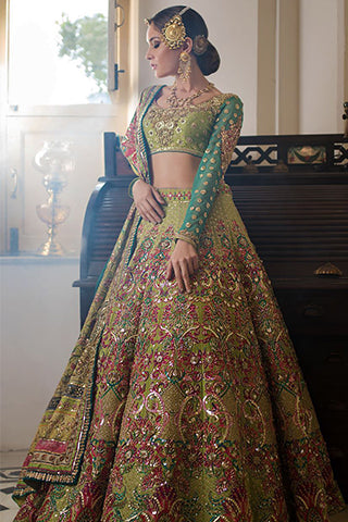 Green Color Wedding lehenga