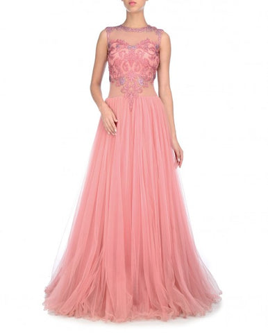 Pink Indo Western Gown