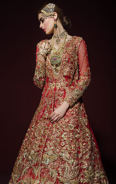 Heavily Embroidered Bridal Anarkali Lehenga Panache Haute Couture 4034