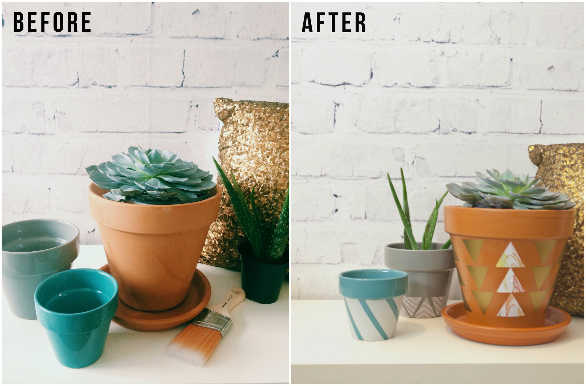 DIY in 25: Easy Flower Pot Update via @wallsneedlove