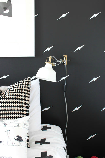 Lightning bolt wall decals by Walls Need Love, featured on The Winthrop Chronicles.