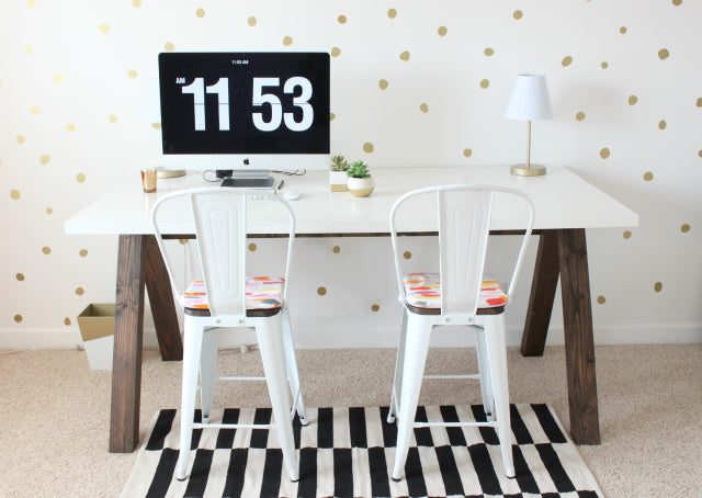 Craft Room Reveal using Perfectly Imperfect Dot Vinyl Wall Decals by WallsNeedLove
