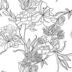 Sketch Floral Removable Wallpaper by WallsNeedLove