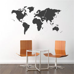 WallsNeedLove Vinyl World Map in black