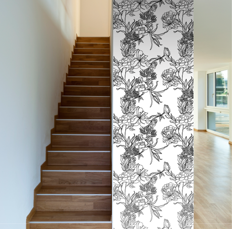 Sketch Flowers Removable Wallpaper
