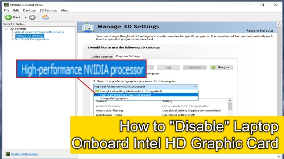 How to Disable Integrated Graphics 10?