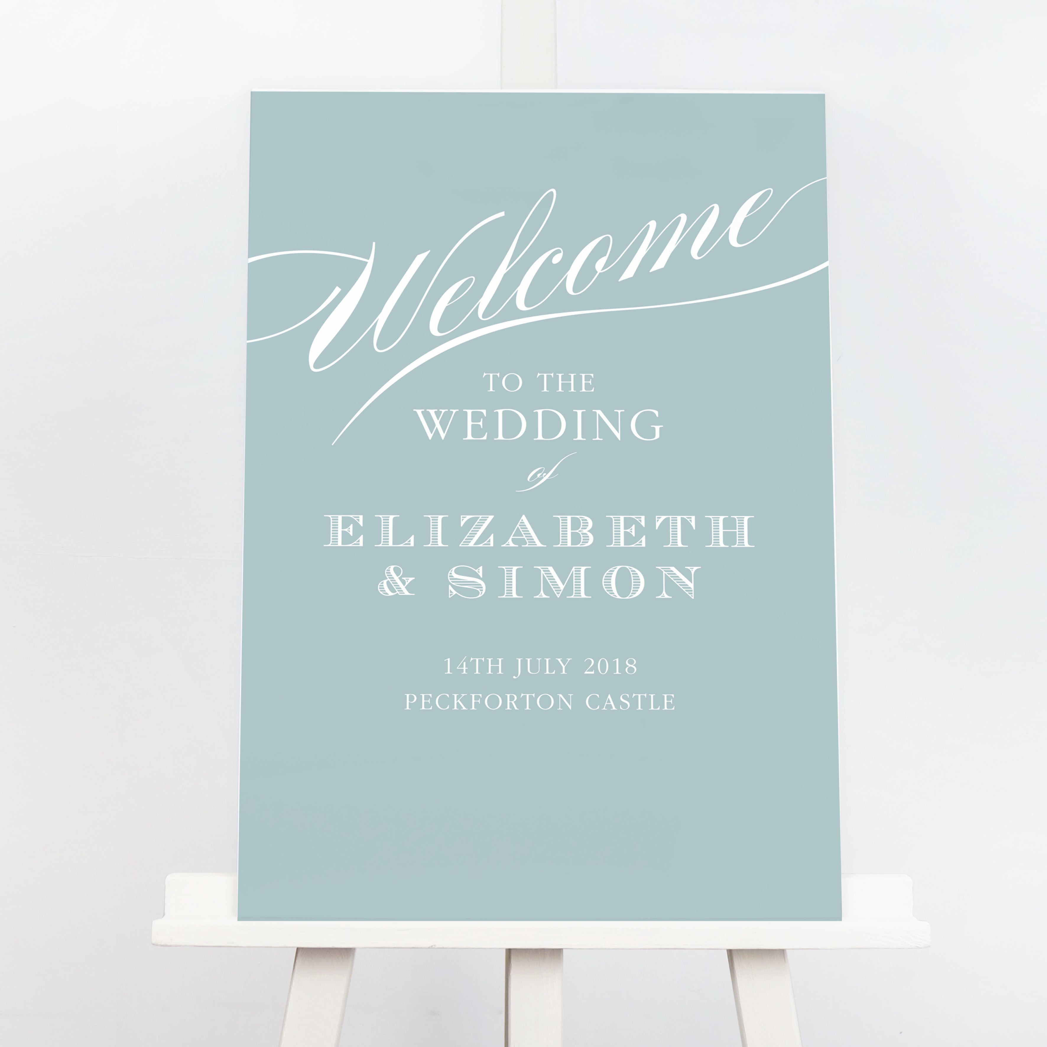 Traditional Victoria wedding welcome sign