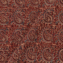 Cotton Maroon Colour Paisley Jaal Pattern Natural Kalamkari 45 Inches Width Fabric