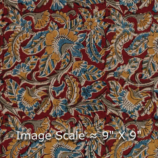 Cotton Red Colour Natural Kalamkari Fabric freeshipping - SourceItRight