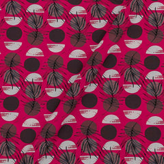 Moss Crepe Hot Pink Colour Digital Geometric Print 46 inches Width Fabric