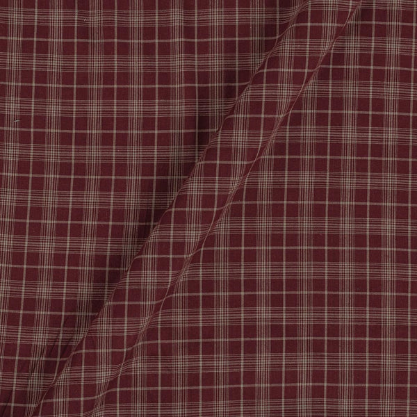 Slub Cotton Maroon Colour 42 Inches Width Checks Fabric