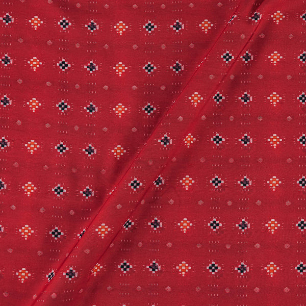 Poly Muslin Poppy Red Colour Geometric Print 43 Inches Width Fabric