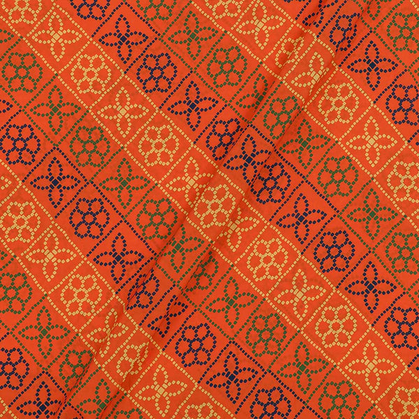 Crepe Type Fanta Orange Colour Digital Bandhani Print Flowy Fabric freeshipping - SourceItRight