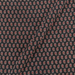 Ajrakh Theme Charcoal Colour Gamathi Cotton 46 Inches Width Fabric Cut of 1 Meter