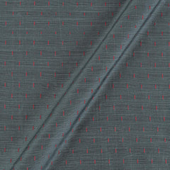 Spun Dupion Jacquard Grey Colour Geometric Pattern Fabric
