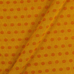 Cotton Orange Colour Polka Jacquard Fabric
