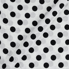 Cotton Black and White Colour 43 Inches Width Polka Print Fabric Pre Cut of 1.80 Meter