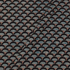 Ajarakh Cotton Black Colour 43 Inches Width Natural Dye Floral Print Fabric