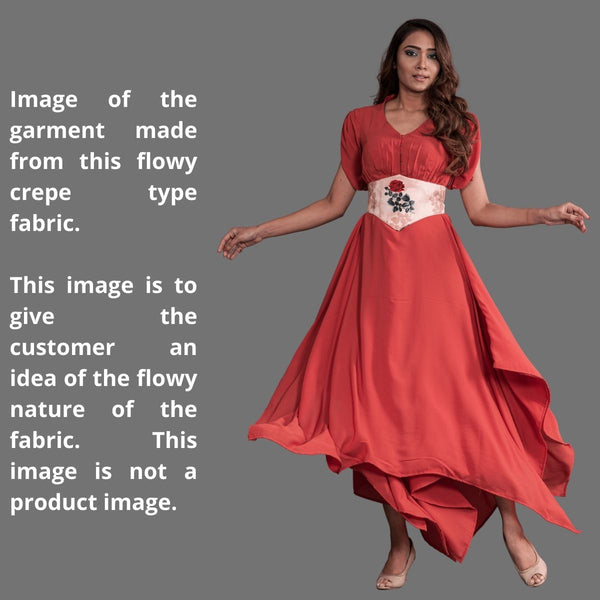 Flowy (Crepe Type) Heavy Quality Dyed Bottle Green Colour Poly Fabric 4184K