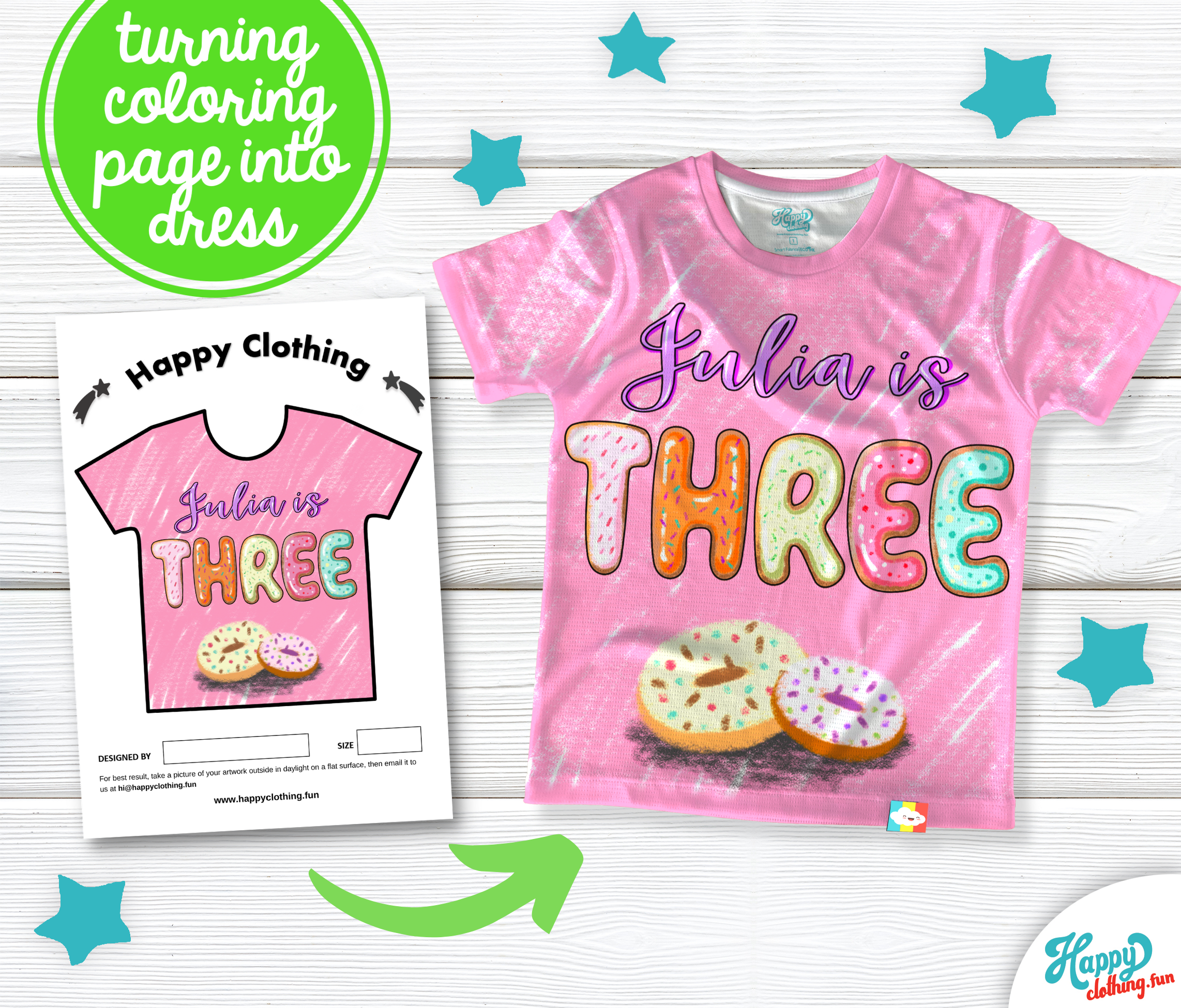 Kid Name and Age Coloring Shirt