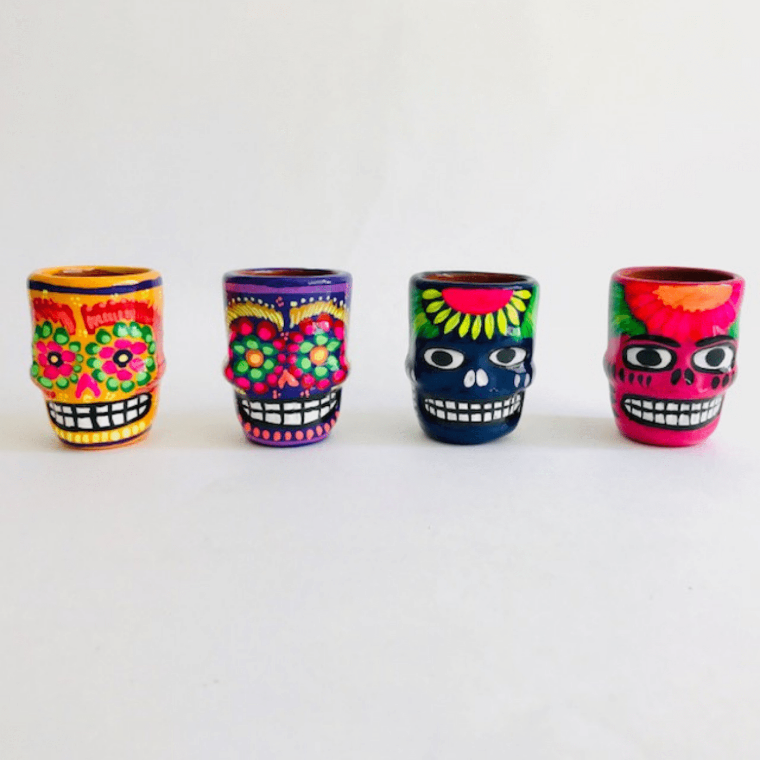 Day Of The Dead Painted Skull Mezcaleros (4 Pack)