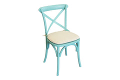 Cross Back Chair Cushion - White