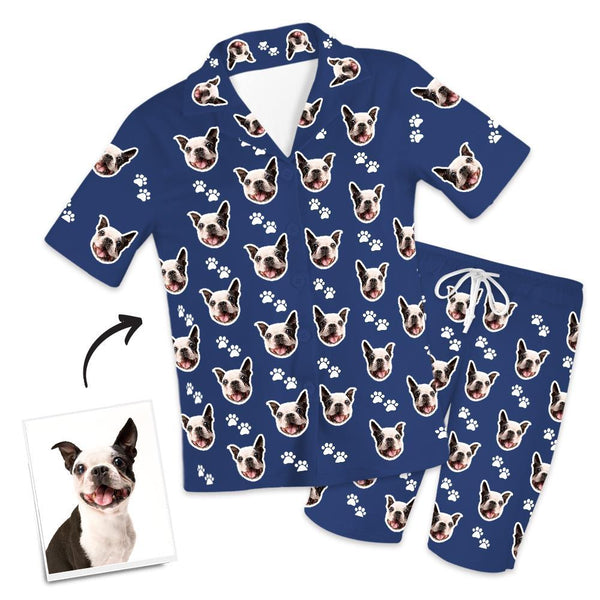 Custom Dog Photo Short Pajama Pants, Nightwear, Sleepwear