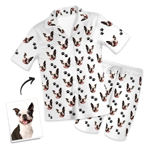 Custom Dog Photo Short Pajama Pants, Nightwear, Sleepwear