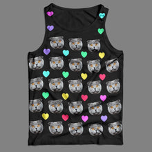 Custom Face Tank Top Colorful Heart Cat