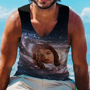 Custom Face Tank Top Galaxy