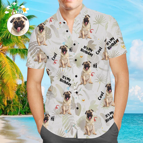 Custom Face Hawaiian Shirt All Over Print Men's Shirt It's My Birthday