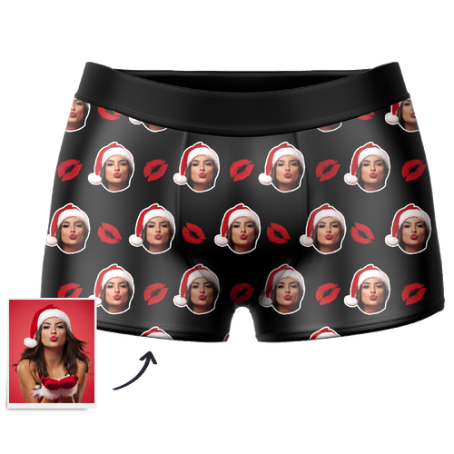 Custom Kiss Boxer Shorts - Santa Socks