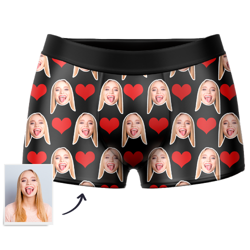 Custom Heart Boxer Shorts - Santa Socks