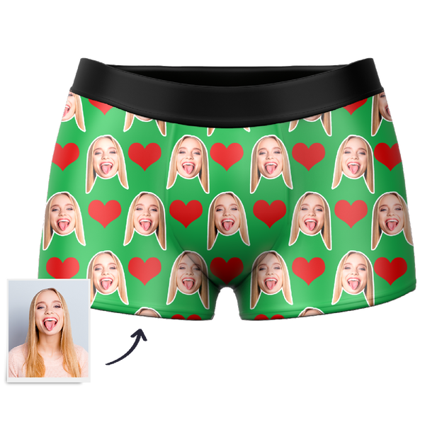 Custom Heart Boxer Shorts - Santa Socks