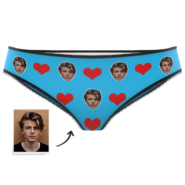 3D Preview Valentine's Day Gift Heart - Custom Face Panties