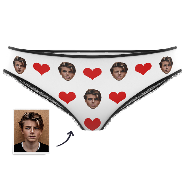 3D Preview Valentine's Day Gift Heart - Custom Face Panties