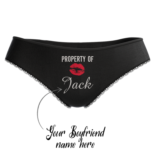 Women's Custom Property of Yours Panties for Girlfriend & Wife -Kiss