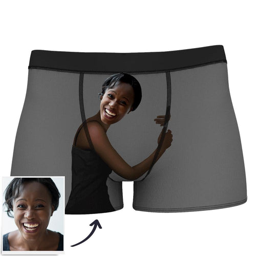 Men's Custom Happiness Hug Boxer Shorts - Dark Skin