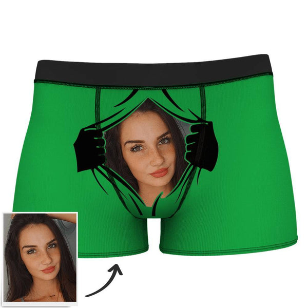 Men's Custom Girlfriends Face with Hands Boxer Shorts