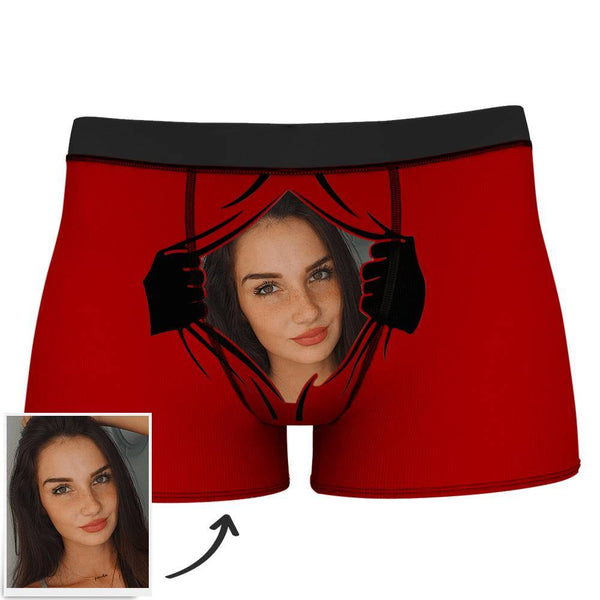 Men's Custom Girlfriends Face with Hands Boxer Shorts