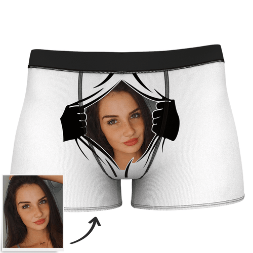 Men's Custom Girlfriends Face with Hands Boxer Shorts