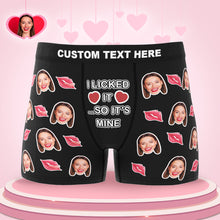 3D Preview Custom Face Boxer I Licked It So It's Mine Underwear Valentine's Day Gift for Boyfriend